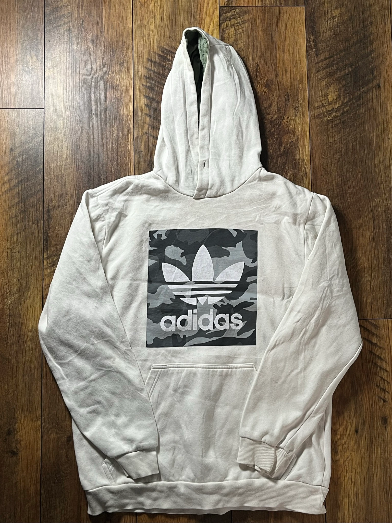Hoodie Originals blanc poche kangourou - Adidas - taille L - bon état